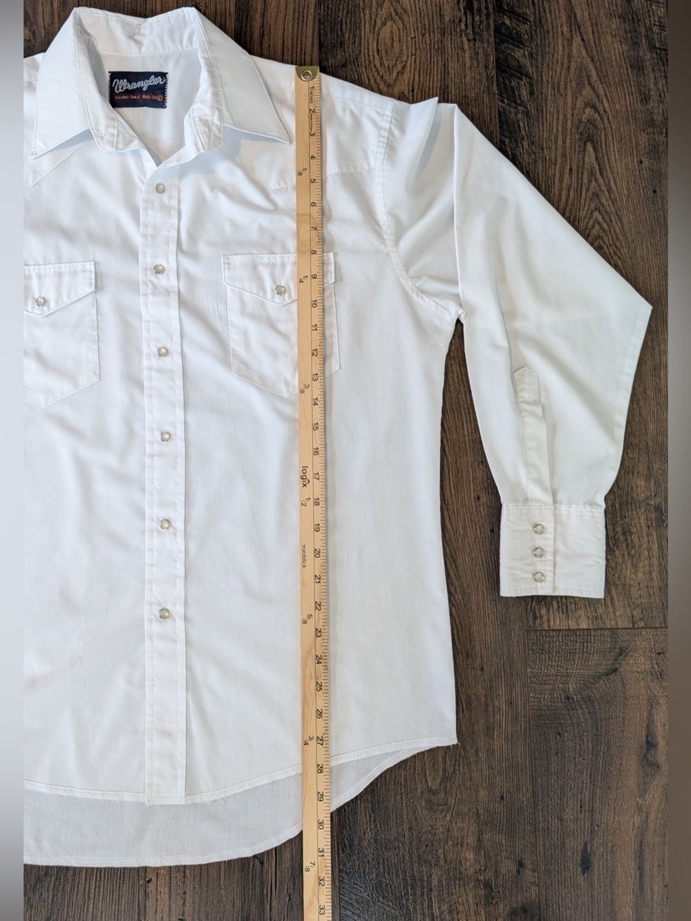 Vintage Wrangler Men's White Pearl Snap Button Down Shirt Size 16.5-35/Large - Picture 8 of 11
